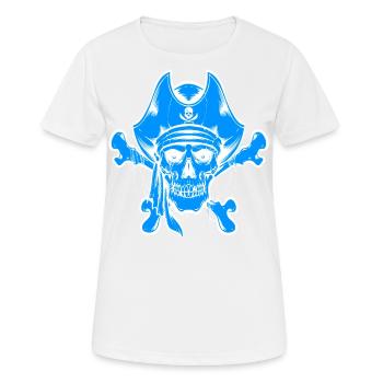 Totenkopf Pirat Piraten Piratenflagge Totenschädel - Frauen T-Shirt atmungsaktiv - Weiß - Vorne - AI Model Female 172 dark (172cm)