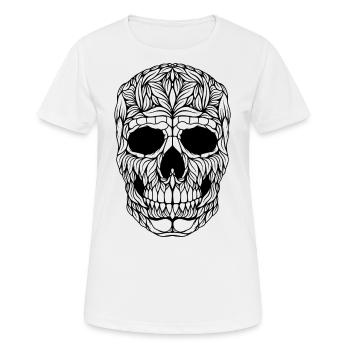 Crâne Pirate Drapeau Pirate Crâne Squelette - T-shirt respirant Femme - blanc - Devant - AI Model Female 172 dark (172cm)
