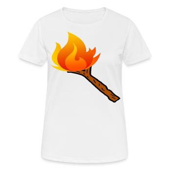 Stock Emote - Frauen T-Shirt atmungsaktiv - Weiß - Vorne - AI Model Female 172 dark (172cm)
