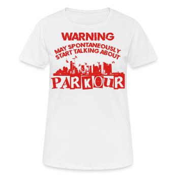 Parkour Free Running Traceur - T-shirt respirant Femme - blanc - Devant - AI Model Female 172 dark (172cm)