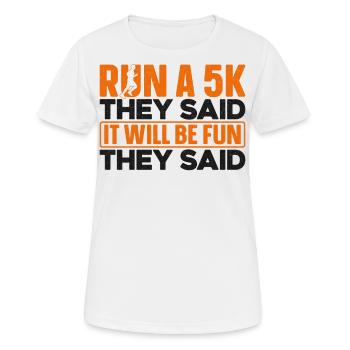 Running Runner Half Marathon - Frauen T-Shirt atmungsaktiv - Weiß - Vorne - AI Model Female 172 dark (172cm)