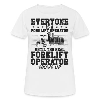 Certified Forklift Truck Operator - Frauen T-Shirt atmungsaktiv - Weiß - Vorne - AI Model Female 172 dark (172cm)