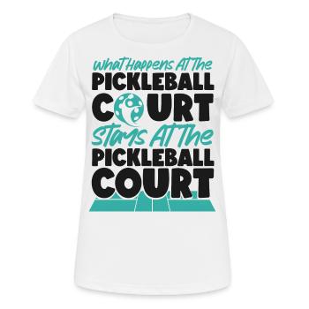 Pickleball Que se passe-t-il au - T-shirt respirant Femme - blanc - Devant - AI Model Female 172 dark (172cm)