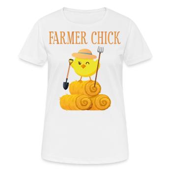Farming Farmer Girl Chicken Farmer - Frauen T-Shirt atmungsaktiv - Weiß - Vorne - AI Model Female 172 dark (172cm)