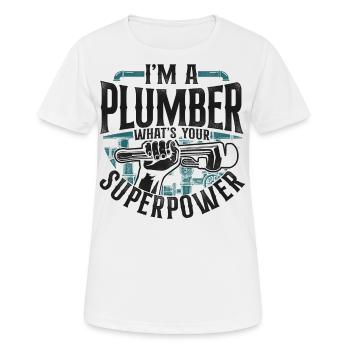 Plombier de plomberie vintage Je suis un - T-shirt respirant Femme - blanc - Devant - AI Model Female 172 dark (172cm)