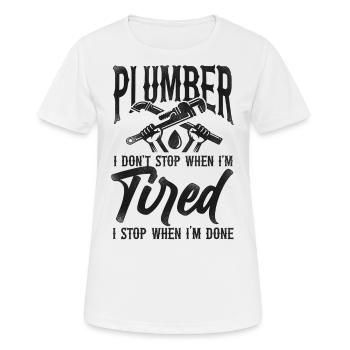 Plombier Plombier Vintage Plombier I - T-shirt respirant Femme - blanc - Devant - AI Model Female 172 dark (172cm)