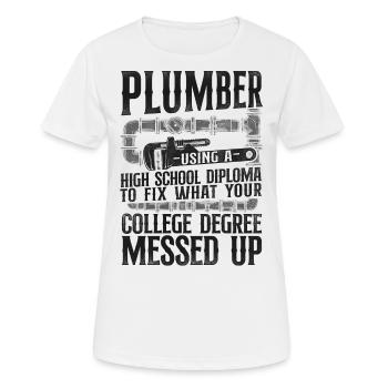 Plombier Plombier Plombier Vintage Plombier - T-shirt respirant Femme - blanc - Devant - AI Model Female 172 dark (172cm)