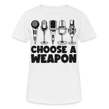 Karaoke Singer Microphone Vocalist - Frauen T-Shirt atmungsaktiv - Weiß - Vorne - AI Model Female 172 dark (172cm)