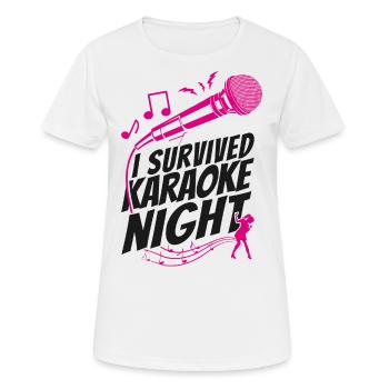 Chanteur de karaoké J’ai survécu au karaoké - T-shirt respirant Femme - blanc - Devant - AI Model Female 172 dark (172cm)