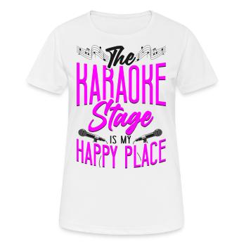 Chanteur de karaoké La scène karaoké - T-shirt respirant Femme - blanc - Devant - AI Model Female 172 dark (172cm)