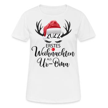 Rudolf Erstes Weihnachten als Ur Oma - Frauen T-Shirt atmungsaktiv - Weiß - Vorne - AI Model Female 172 dark (172cm)