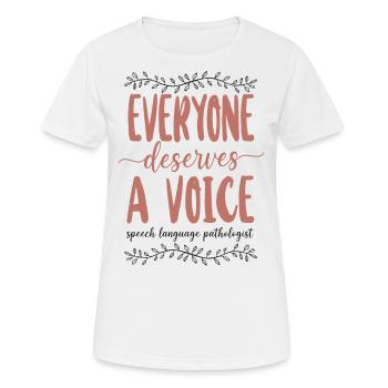 Speech Therapist Therapy Assistant - Frauen T-Shirt atmungsaktiv - Weiß - Vorne - AI Model Female 172 dark (172cm)