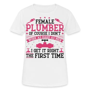 Plumbing Plumber Female Female - Women's Breathable T-Shirt - white - Front - AI Model Female 172 dark (172cm)