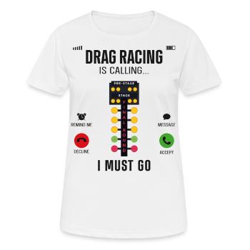 Affichage du téléphone de voiture de course de dragster - T-shirt respirant Femme - blanc - Devant - AI Model Female 172 dark (172cm)