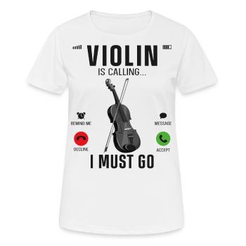 Violin Violinist Phone Display - Frauen T-Shirt atmungsaktiv - Weiß - Vorne - AI Model Female 172 dark (172cm)