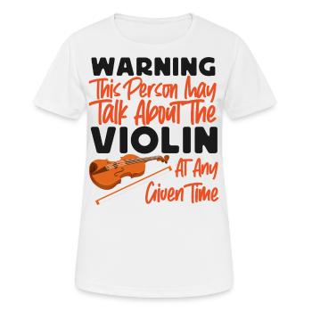Violoniste Violoniste Avertissement - T-shirt respirant Femme - blanc - Devant - AI Model Female 172 dark (172cm)