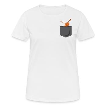 Violin Violinist Pocket - Frauen T-Shirt atmungsaktiv - Weiß - Vorne - AI Model Female 172 dark (172cm)