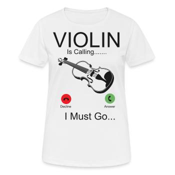 Violin Violinist Phone Display - Frauen T-Shirt atmungsaktiv - Weiß - Vorne - AI Model Female 172 dark (172cm)