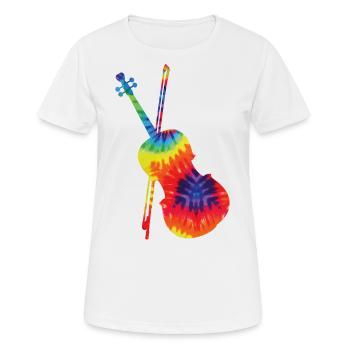 Violin Violinist Tie Dye 80s 90s - Frauen T-Shirt atmungsaktiv - Weiß - Vorne - AI Model Female 172 dark (172cm)