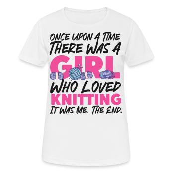 Knitting Knitter Girl Once Upon A - Women's Breathable T-Shirt - white - Front - AI Model Female 172 dark (172cm)