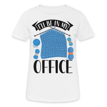 Tricoter Tricoter Je serai dans mon - T-shirt respirant Femme - blanc - Devant - AI Model Female 172 dark (172cm)