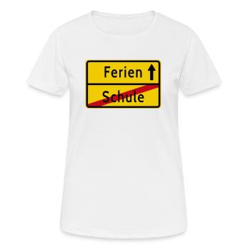 Schule Ferien Ortsschild - Frauen T-Shirt atmungsaktiv - Weiß - Vorne - AI Model Female 172 dark (172cm)