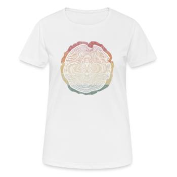 Wood Retro Tree Trunk Cross Section Lumberjack - Women's Breathable T-Shirt - white - Front - AI Model Female 172 dark (172cm)