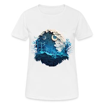 La Lune nocturne de Mère Nature - T-shirt respirant Femme - blanc - Devant - AI Model Female 172 dark (172cm)