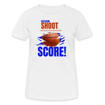 Dribble Shoot Score basketball - T-shirt respirant Femme - blanc - Devant - AI Model Female 172 dark (172cm)