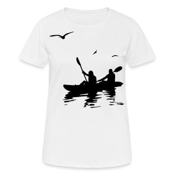 Canoë sur des lacs, des côtes et des voies navigables tranquilles - T-shirt respirant Femme - blanc - Devant - AI Model Female 172 dark (172cm)