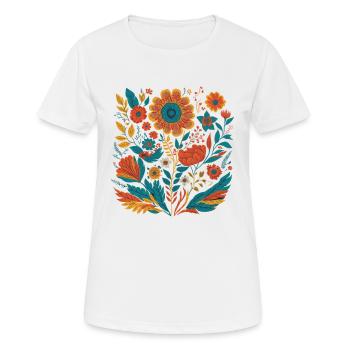 Vintage Floral Bohemian Floral Art Design - Women's Breathable T-Shirt - white - Front - AI Model Female 172 dark (172cm)