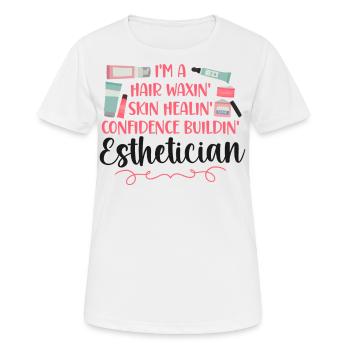Soins de la peau d’esthéticienne agréée mignonne - T-shirt respirant Femme - blanc - Devant - AI Model Female 172 dark (172cm)