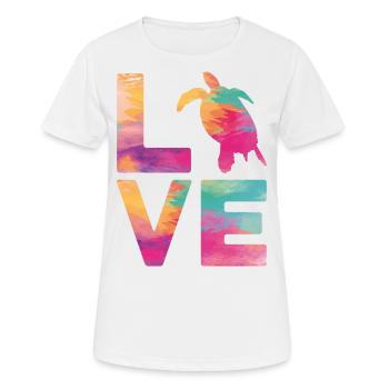 Sea Turtle Tortoise Love - Frauen T-Shirt atmungsaktiv - Weiß - Vorne - AI Model Female 172 dark (172cm)