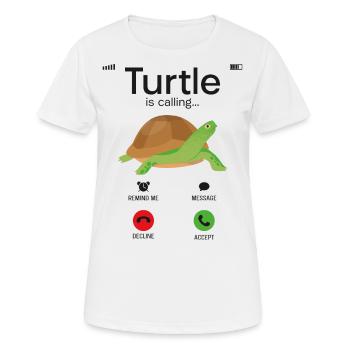 Sea Turtle Tortoise Phone Display - Frauen T-Shirt atmungsaktiv - Weiß - Vorne - AI Model Female 172 dark (172cm)