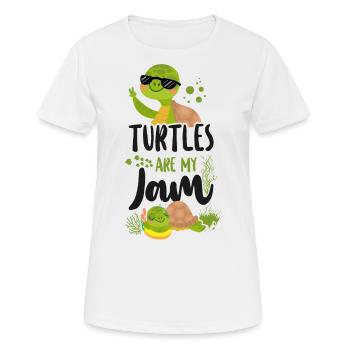 Sea Turtle Tortoise Sunglasses - Frauen T-Shirt atmungsaktiv - Weiß - Vorne - AI Model Female 172 dark (172cm)