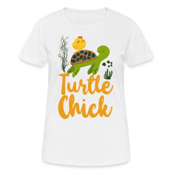 Sea Turtle Tortoise Chicken Turtle - Frauen T-Shirt atmungsaktiv - Weiß - Vorne - AI Model Female 172 dark (172cm)