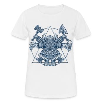 Wikinger Zwerg - Vitruvianischer Da Vinci Stil - Frauen T-Shirt atmungsaktiv - Weiß - Vorne - AI Model Female 172 dark (172cm)