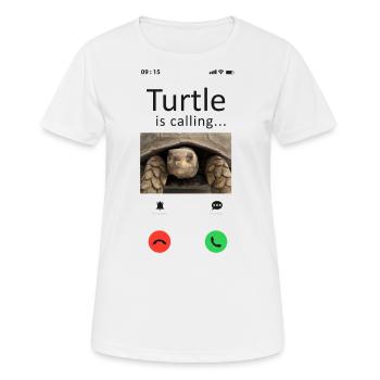 Tortue de mer Tortue Téléphone Affichage - T-shirt respirant Femme - blanc - Devant - AI Model Female 172 dark (172cm)