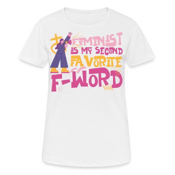 Feminist Feminist Is My Second - Frauen T-Shirt atmungsaktiv - Weiß - Vorne - AI Model Female 172 dark (172cm)