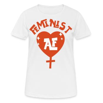 Feminist Feminist Af - Frauen T-Shirt atmungsaktiv - Weiß - Vorne - AI Model Female 172 dark (172cm)