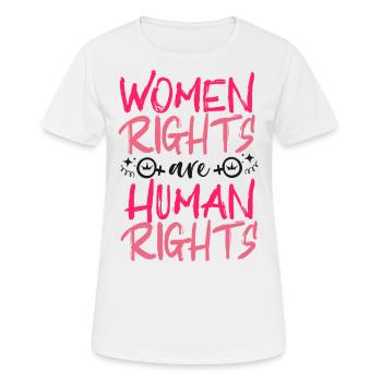 Feminist Women's Rights Are Human - Women's Breathable T-Shirt - white - Front - AI Model Female 172 dark (172cm)