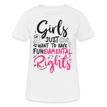 Feminist Girls Just Wanna Have - Frauen T-Shirt atmungsaktiv - Weiß - Vorne - AI Model Female 172 dark (172cm)