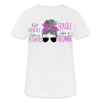 Feminist Not Fragile Like A Flower - Frauen T-Shirt atmungsaktiv - Weiß - Vorne - AI Model Female 172 dark (172cm)