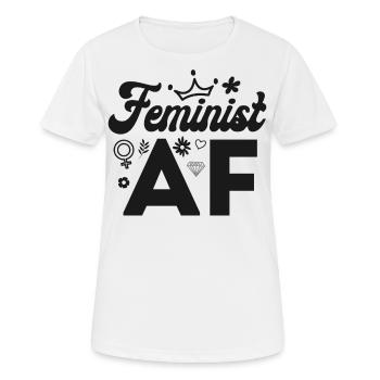 Feminist Feminist Af - Frauen T-Shirt atmungsaktiv - Weiß - Vorne - AI Model Female 172 dark (172cm)