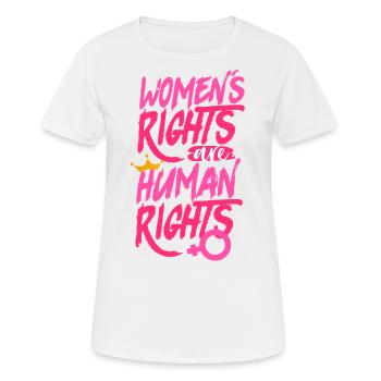 Feminist Women's Rights Are Human - Women's Breathable T-Shirt - white - Front - AI Model Female 172 dark (172cm)