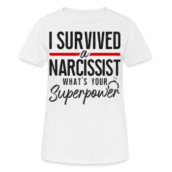 Happy Divorce Party I Survived A - Frauen T-Shirt atmungsaktiv - Weiß - Vorne - AI Model Female 172 dark (172cm)