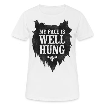 Amant barbe Homme barbu Mon visage est - T-shirt respirant Femme - blanc - Devant - AI Model Female 172 dark (172cm)