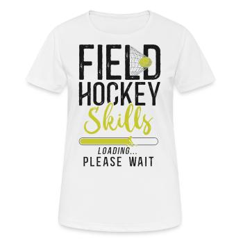 Compétences de hockey sur gazon - T-shirt respirant Femme - blanc - Devant - AI Model Female 172 dark (172cm)