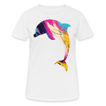Dolphin - Frauen T-Shirt atmungsaktiv - Weiß - Vorne - AI Model Female 172 dark (172cm)