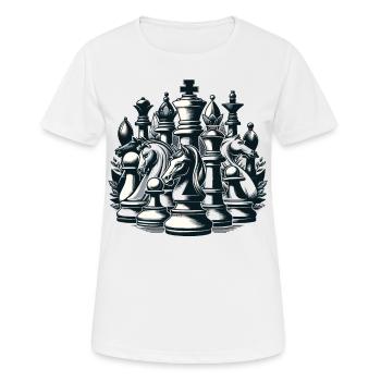 Armée d’échecs en noir et blanc Chess idée cadeau - T-shirt respirant Femme - blanc - Devant - AI Model Female 172 dark (172cm)